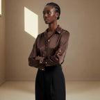 Dark Brown Satin Shirt