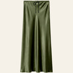 Dark Green Satin Skirt