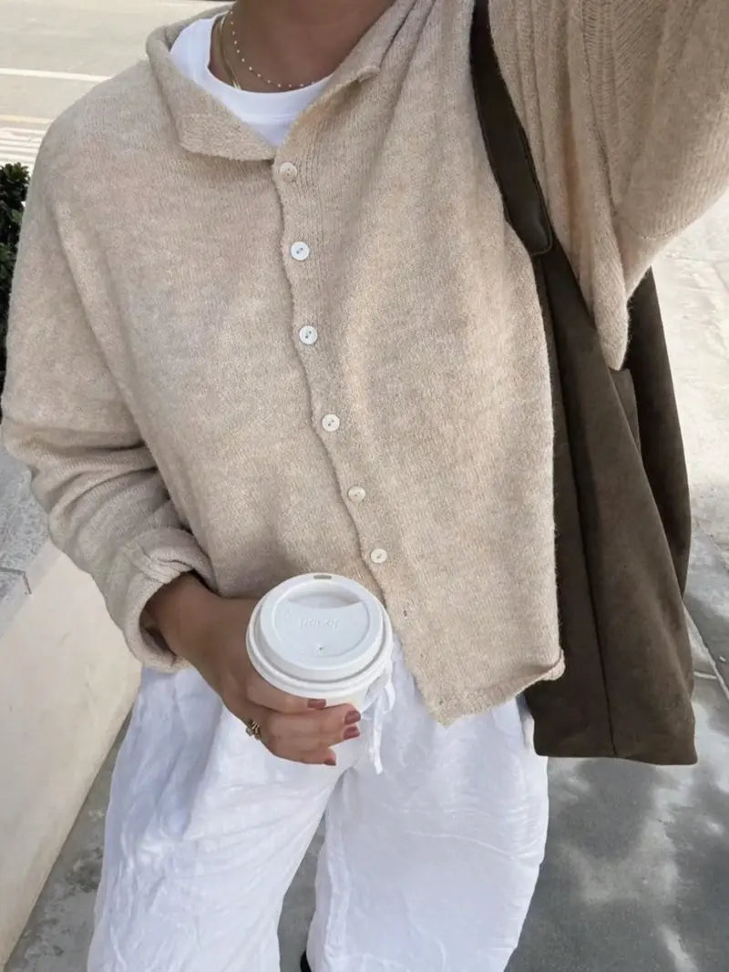 Fuzzy Knit Cardigan – Casual Wear, Cozy Layering