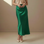 Green Satin Skirt