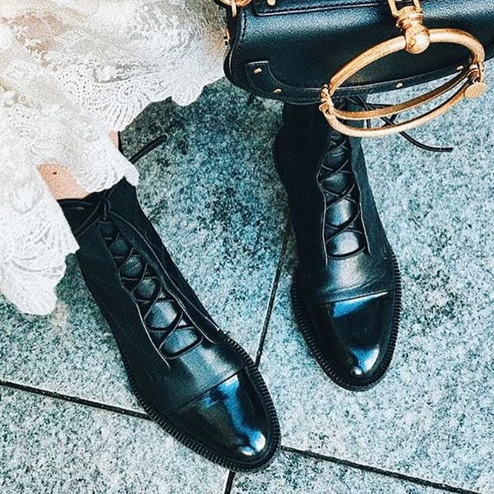 Lace-Up Ankle Boots in Elegant Lace Design for Casual and Formal Wear