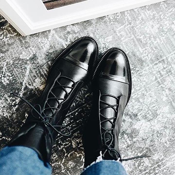 Lace-Up Ankle Boots in Elegant Lace Design for Casual and Formal Wear
