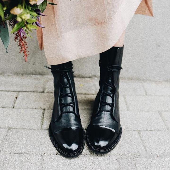 Lace-Up Ankle Boots in Elegant Lace Design for Casual and Formal Wear