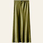 Khaki Satin Skirt
