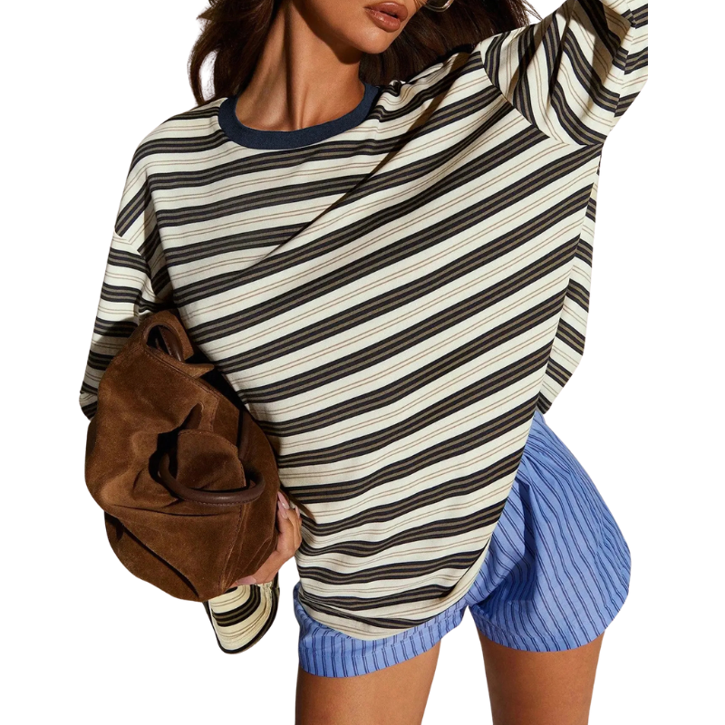 Modern Long Sleeve Striped Shirt – Casual Wear, Office Style