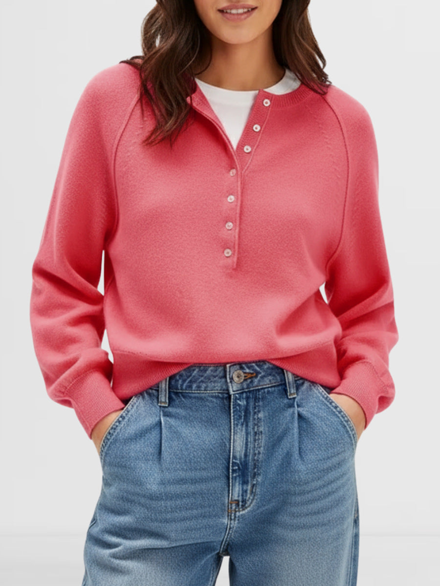 Women's Casual Round Neck Sweater Top – Autumn/Winter Fashion, Everyday Wear