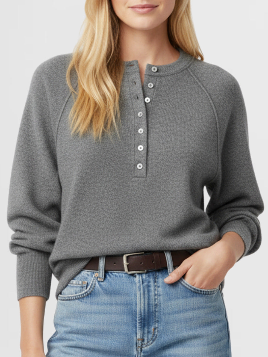 Women's Casual Round Neck Sweater Top – Autumn/Winter Fashion, Everyday Wear
