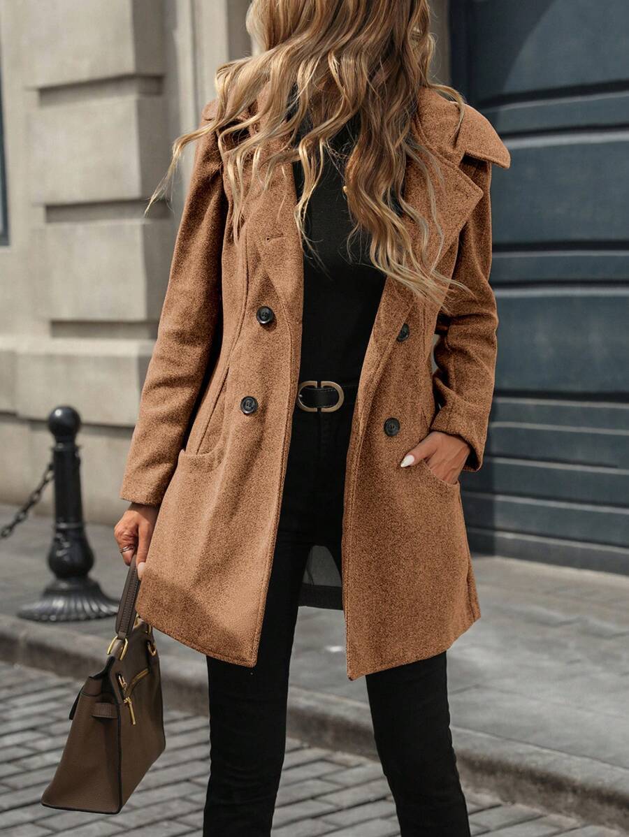 Woolen Hooded Mid-Length Winter Coat for Women - Warm Cross-Border Outwear
