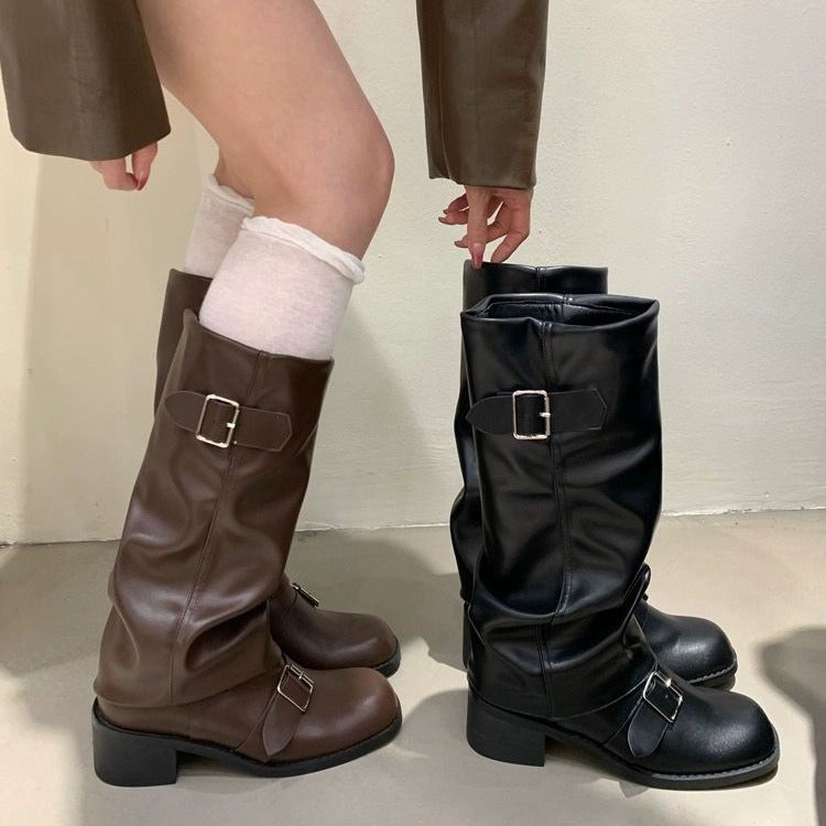 Knee Long Boots Women's Thick Heel – Autumn Fashion, Winter Wear