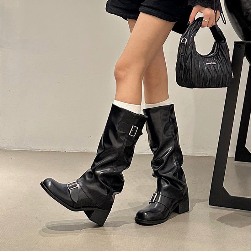 Knee Long Boots Women's Thick Heel – Autumn Fashion, Winter Wear