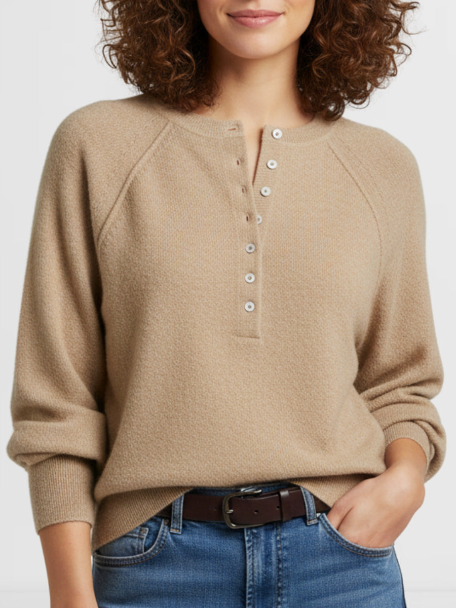Women's Casual Round Neck Sweater Top – Autumn/Winter Fashion, Everyday Wear