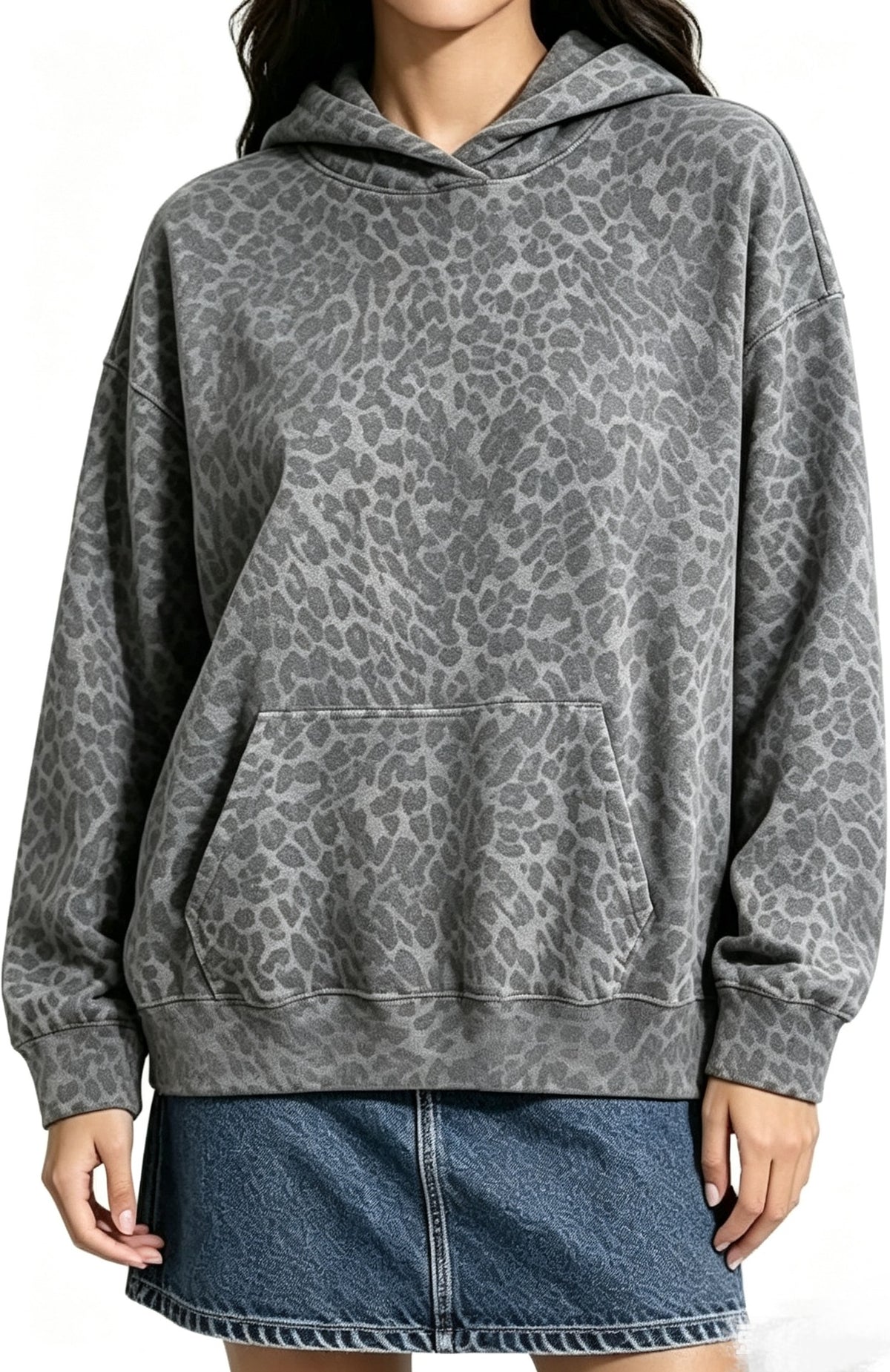 Leopard Print Hooded Sweatshirt | Women's Casual Pullover for Everyday Wear