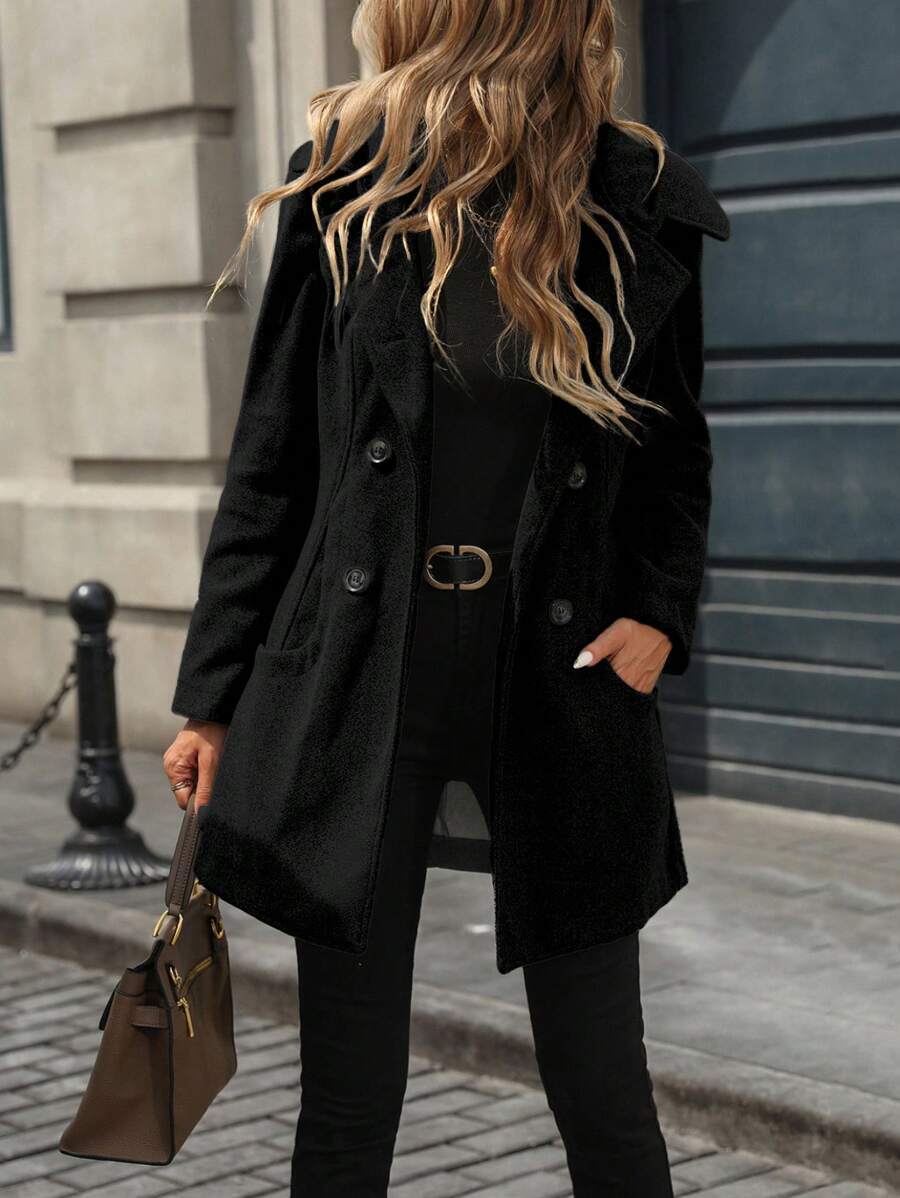 Woolen Hooded Mid-Length Winter Coat for Women - Warm Cross-Border Outwear
