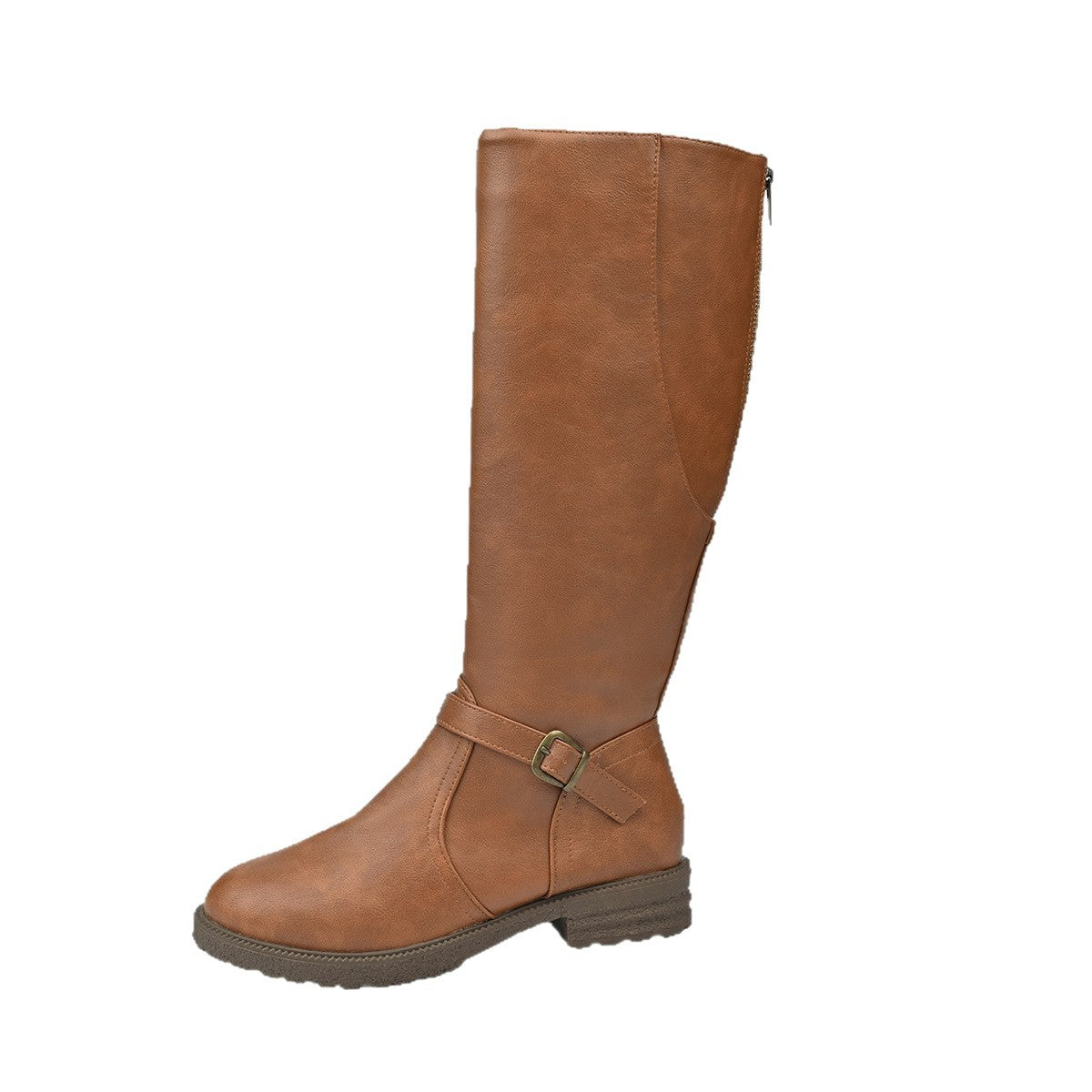 Retro High Knight Boots Large Size Side Zipper – Casual, Everyday Wear