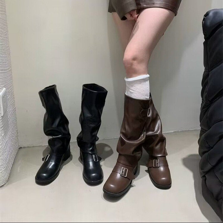 Knee Long Boots Women's Thick Heel – Autumn Fashion, Winter Wear