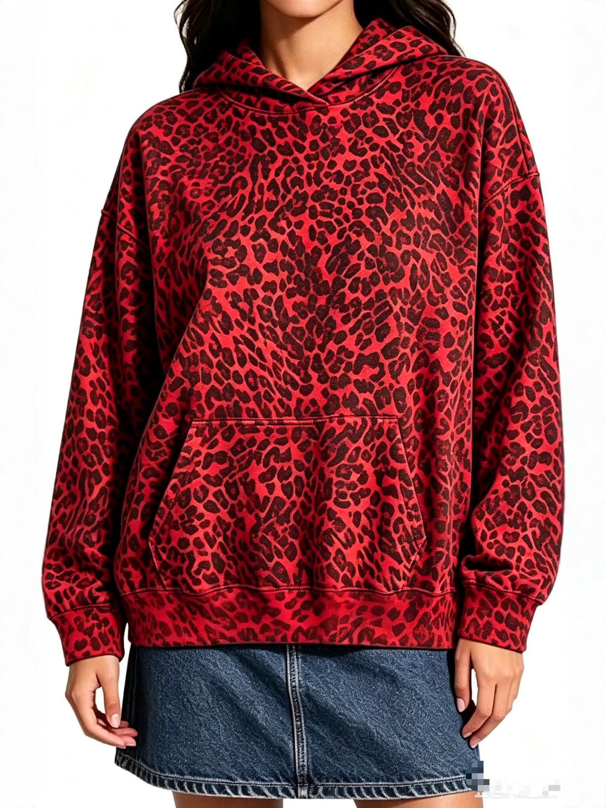 Leopard Print Hooded Sweatshirt | Women's Casual Pullover for Everyday Wear