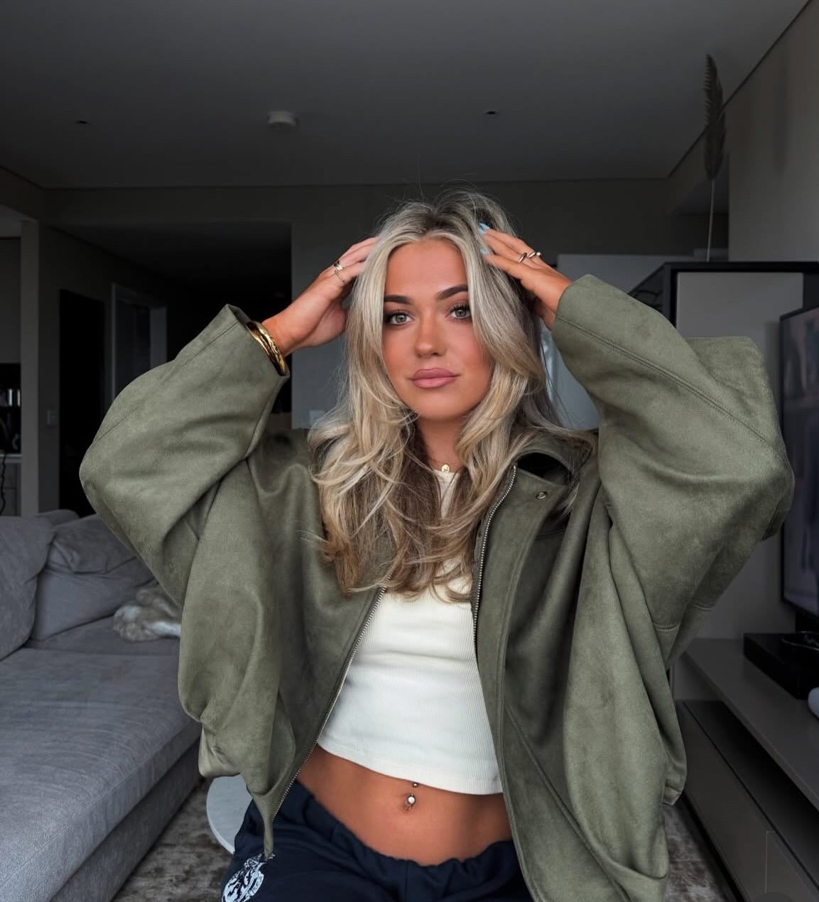 Oversized Jacket with Structured Collar – Casual Wear, Layering Essentials