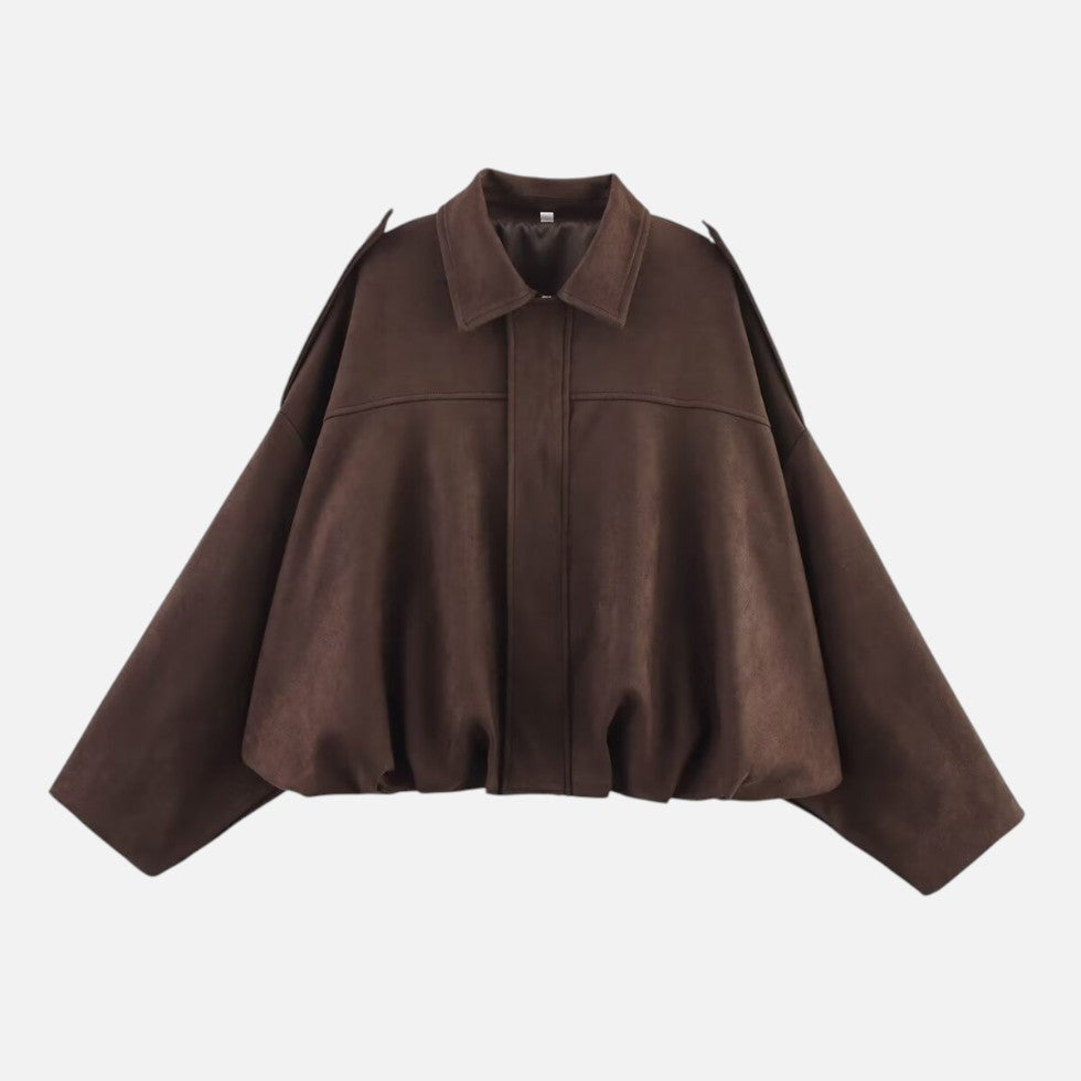 Oversized Jacket with Structured Collar – Casual Wear, Layering Essentials