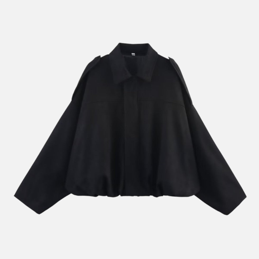 Oversized Jacket with Structured Collar – Casual Wear, Layering Essentials