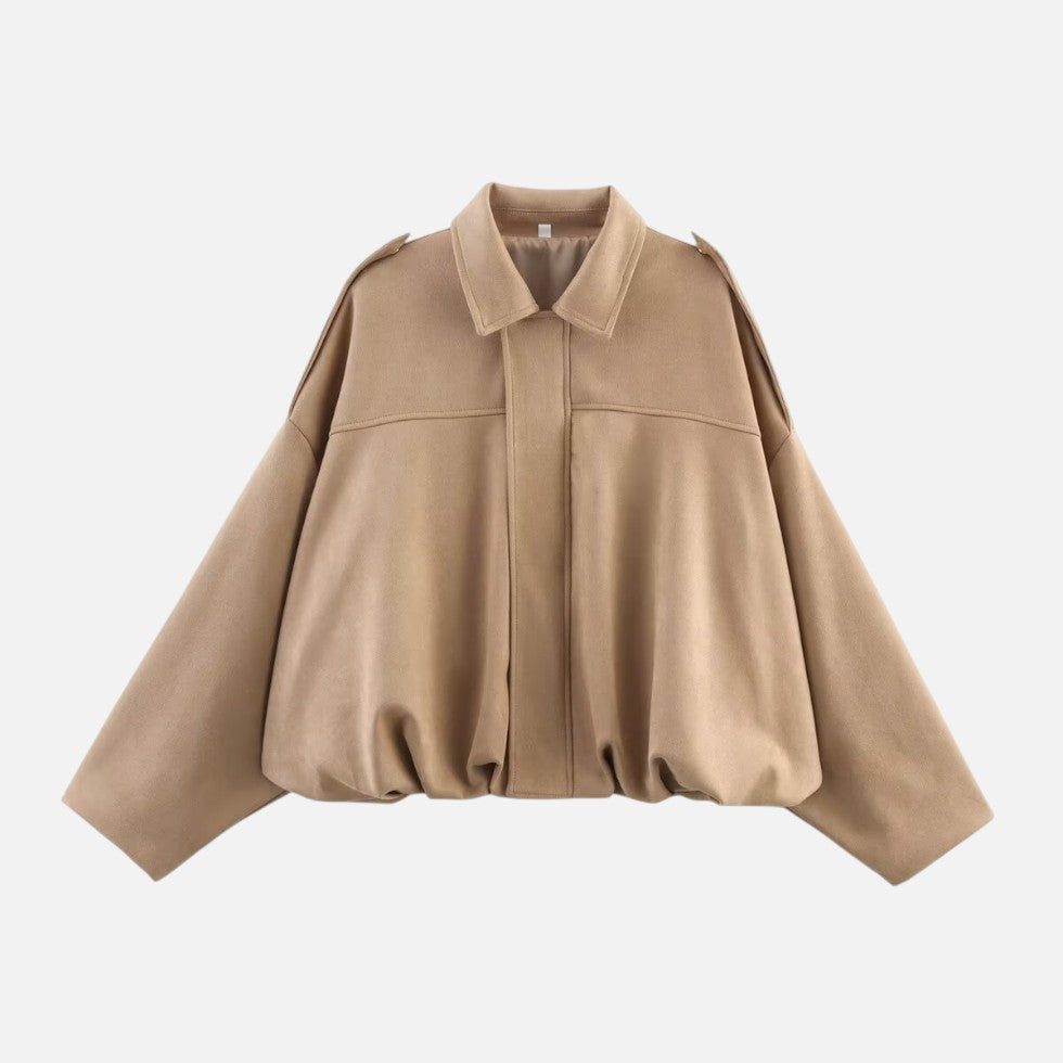 Oversized Jacket with Structured Collar – Casual Wear, Layering Essentials
