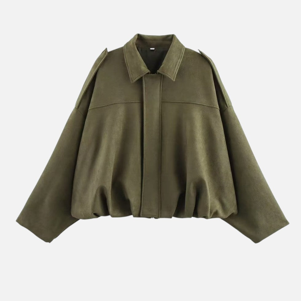 Oversized Jacket with Structured Collar – Casual Wear, Layering Essentials