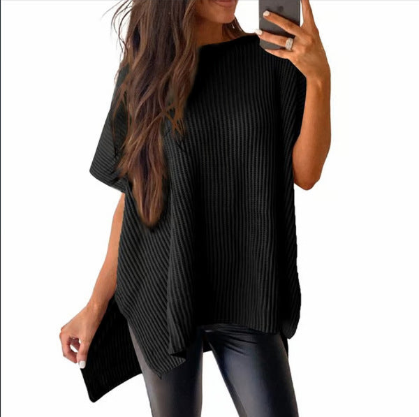 Pullover Knit T-Shirt for Women – Leisure, Casual