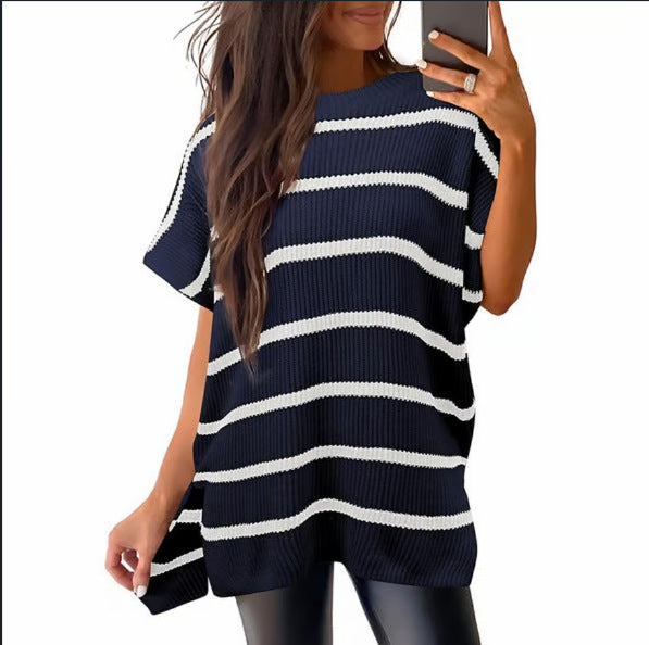 Pullover Knit T-Shirt for Women – Leisure, Casual