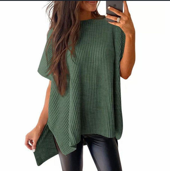 Pullover Knit T-Shirt for Women – Leisure, Casual