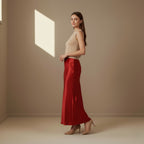 Red Satin Skirt