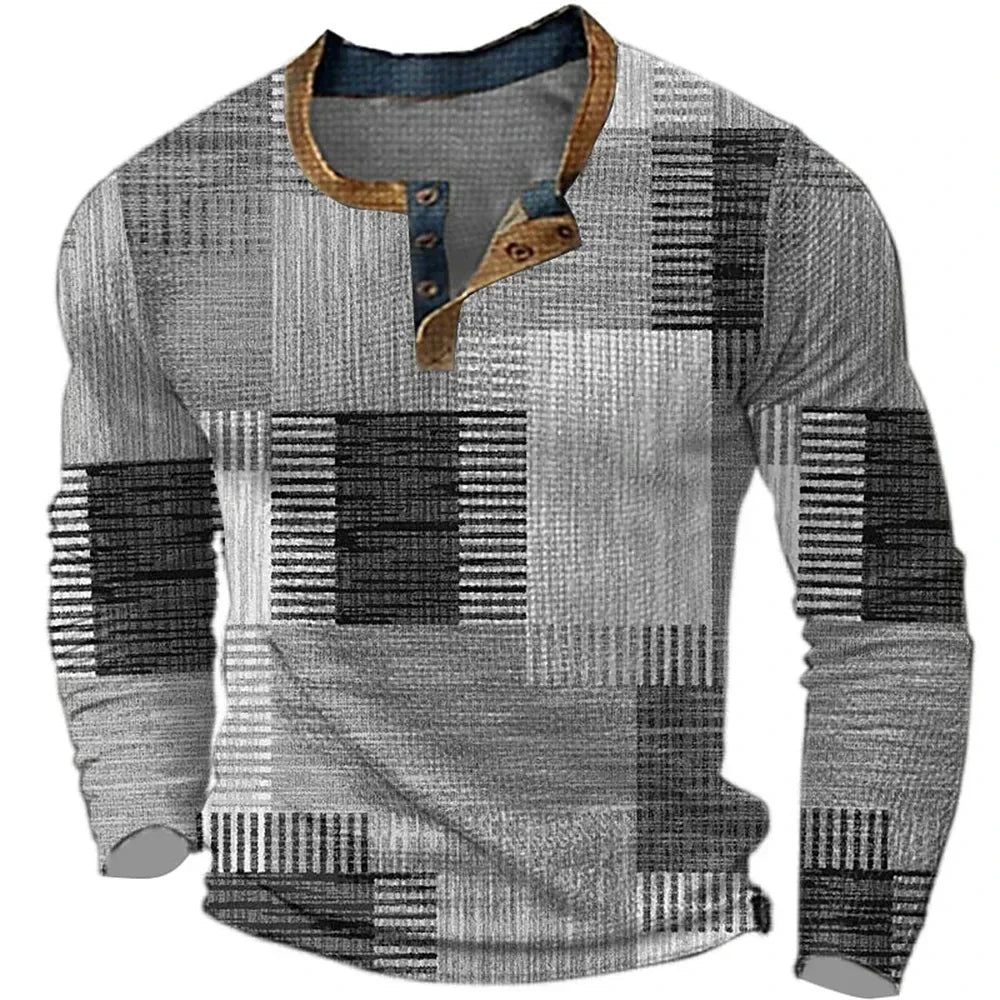 Multicolor Long Sleeve Shirt for Men | Casual Cotton Blend Top