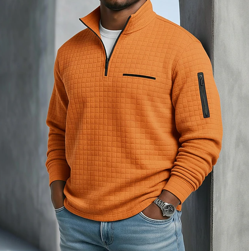 Casual Long Sleeve Waffle Shirt for Everyday Wear in Soft Cotton Blend