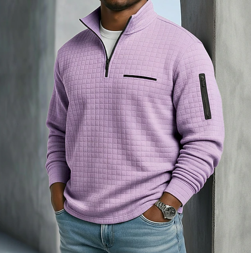 Casual Long Sleeve Waffle Shirt for Everyday Wear in Soft Cotton Blend