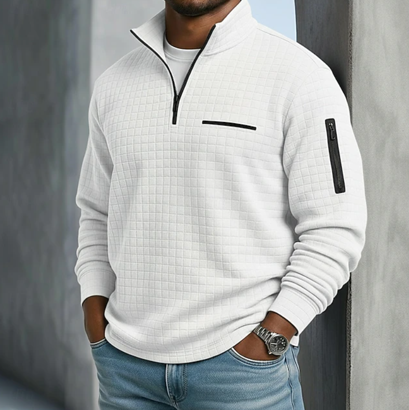 Casual Long Sleeve Waffle Shirt for Everyday Wear in Soft Cotton Blend