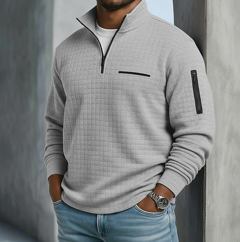 Casual Long Sleeve Waffle Shirt for Everyday Wear in Soft Cotton Blend