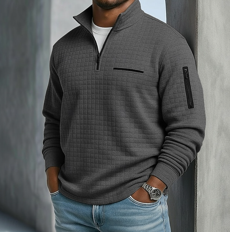 Casual Long Sleeve Waffle Shirt for Everyday Wear in Soft Cotton Blend