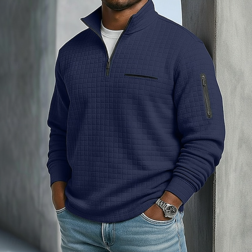 Casual Long Sleeve Waffle Shirt for Everyday Wear in Soft Cotton Blend