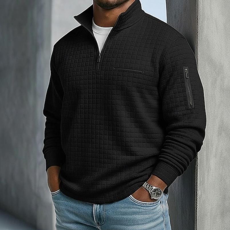 Casual Long Sleeve Waffle Shirt for Everyday Wear in Soft Cotton Blend