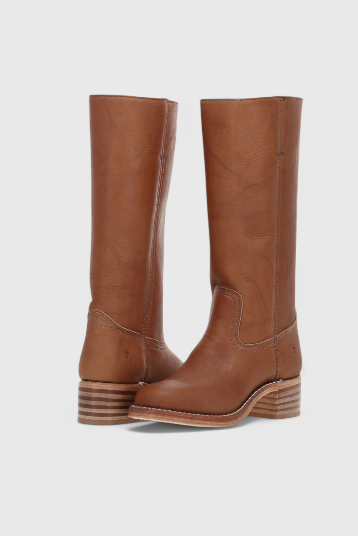 Knee-High Heeled Boots in Paisley Print | Classic Style for Everyday Wear