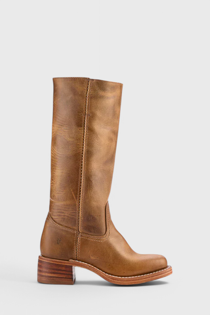 Knee-High Heeled Boots in Paisley Print | Classic Style for Everyday Wear