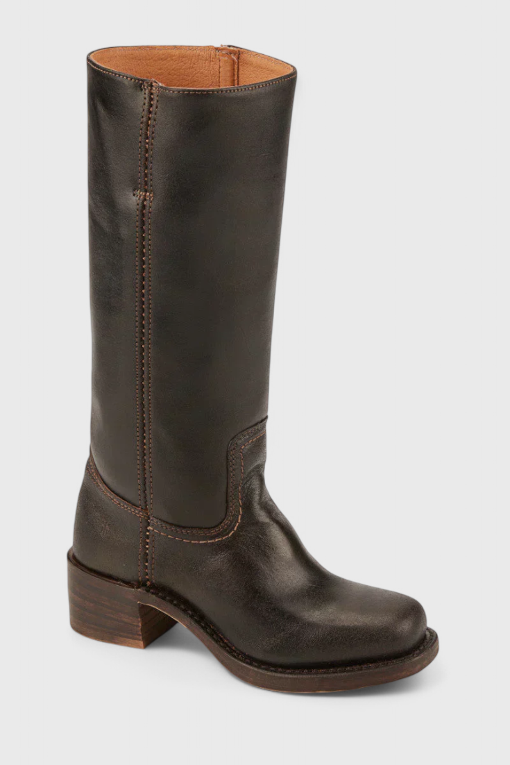 Knee-High Heeled Boots in Paisley Print | Classic Style for Everyday Wear