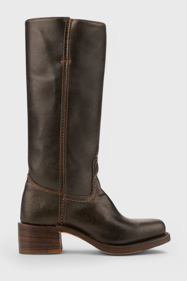 Knee-High Heeled Boots in Paisley Print | Classic Style for Everyday Wear