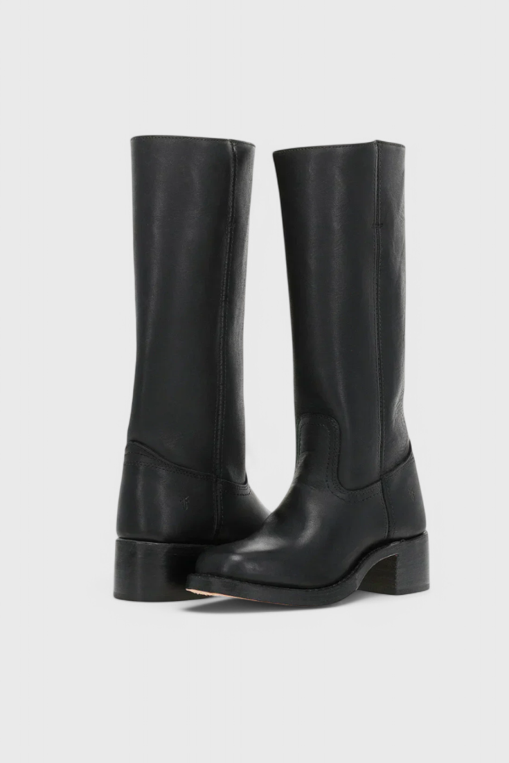 Knee-High Heeled Boots in Paisley Print | Classic Style for Everyday Wear