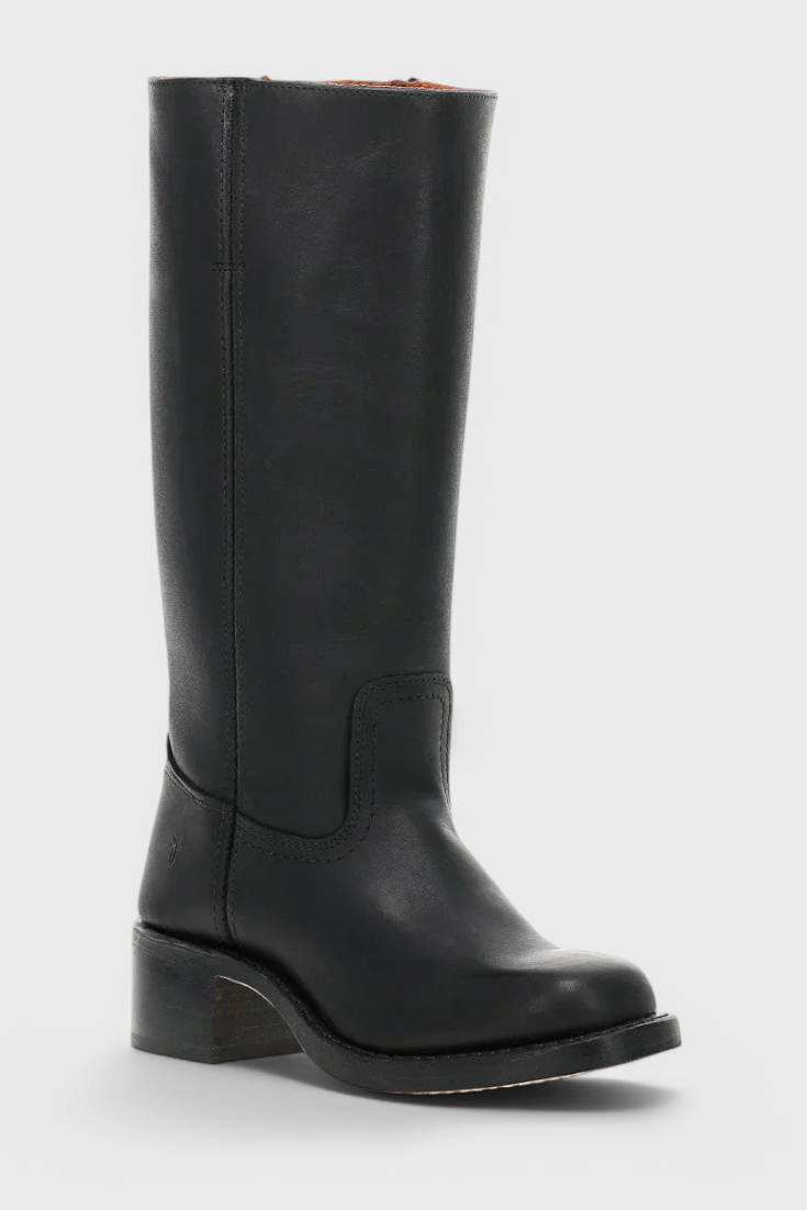 Knee-High Heeled Boots in Paisley Print | Classic Style for Everyday Wear