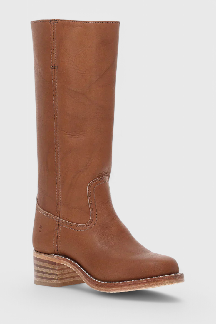 Knee-High Heeled Boots in Paisley Print | Classic Style for Everyday Wear