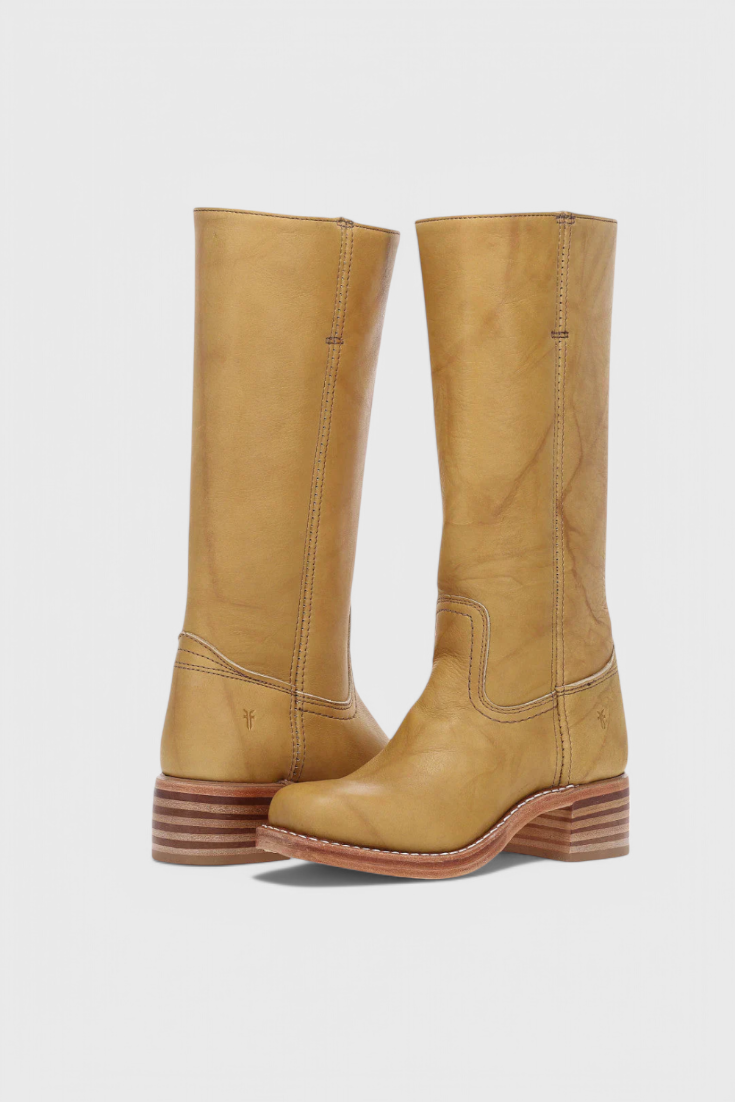 Knee-High Heeled Boots in Paisley Print | Classic Style for Everyday Wear