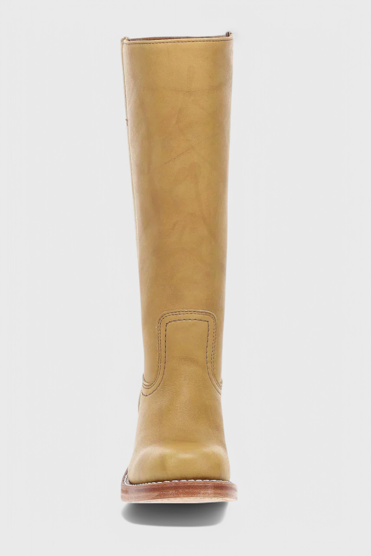Knee-High Heeled Boots in Paisley Print | Classic Style for Everyday Wear