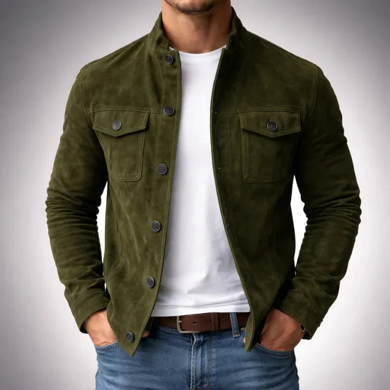 Classic Suede Pocket Jacket for Men | Casual Wear | Versatile Design