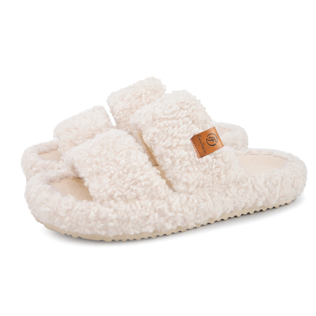 Womens Fuzzy Open-Toe Slippers – Cozy Home, Relaxation