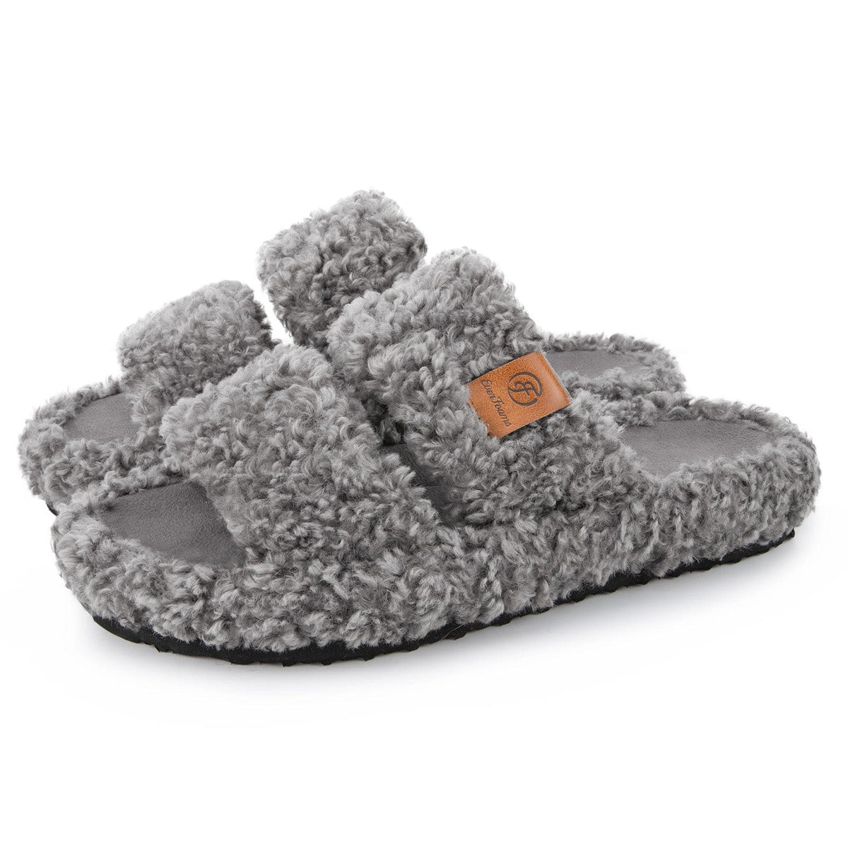 Womens Fuzzy Open-Toe Slippers – Cozy Home, Relaxation