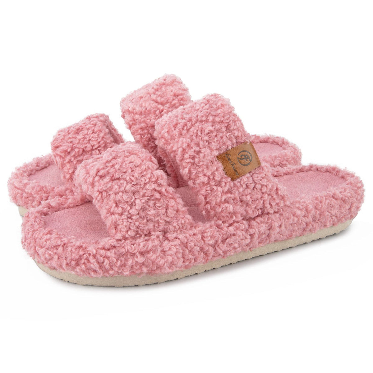 Womens Fuzzy Open-Toe Slippers – Cozy Home, Relaxation